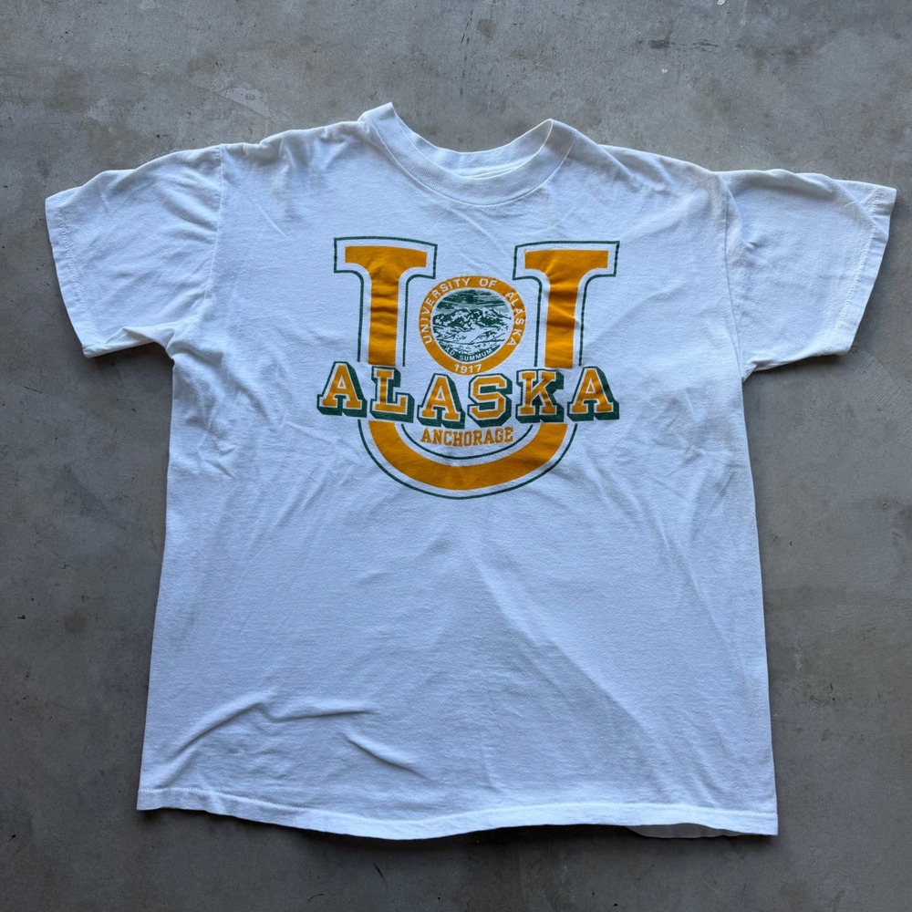 Vintage Velva Sheen University of Alaska Anchorage T Shirt XL Single Stitch